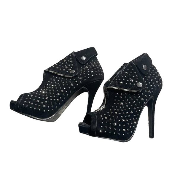 Ellie Shoes Women's Size 7 Chastity Vegan Suede Bootie Heels Black - Picture 1 of 8